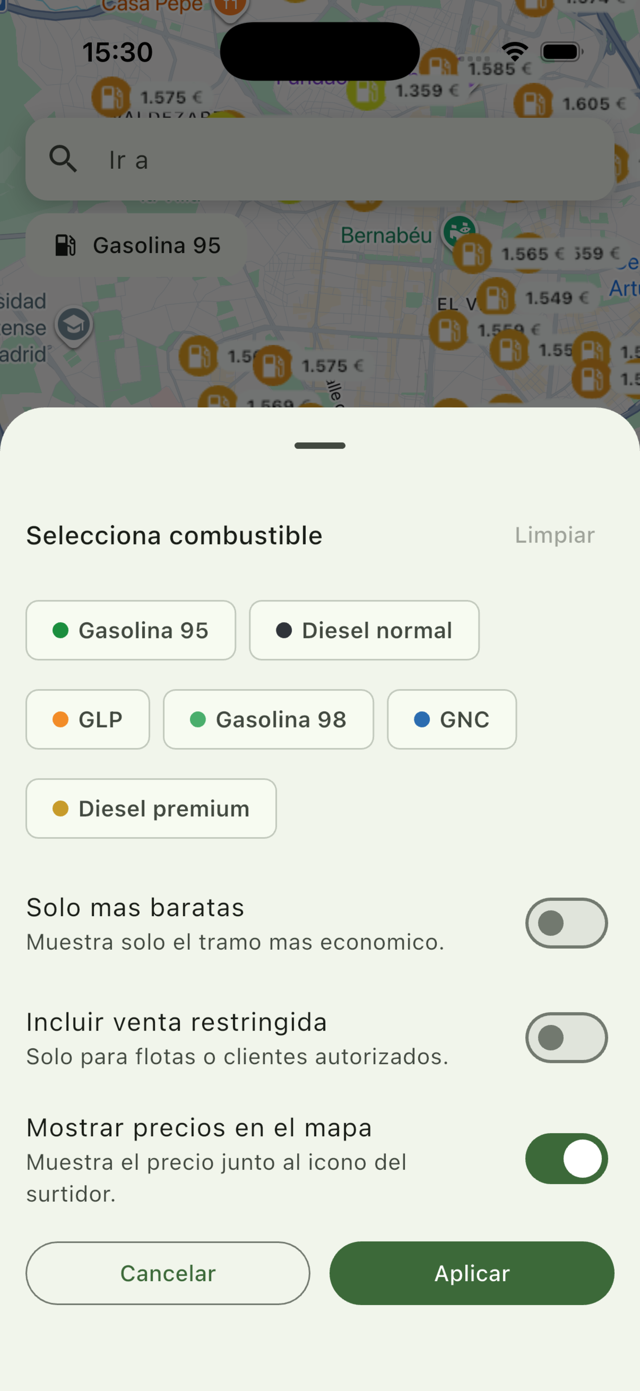 Selector de combustible