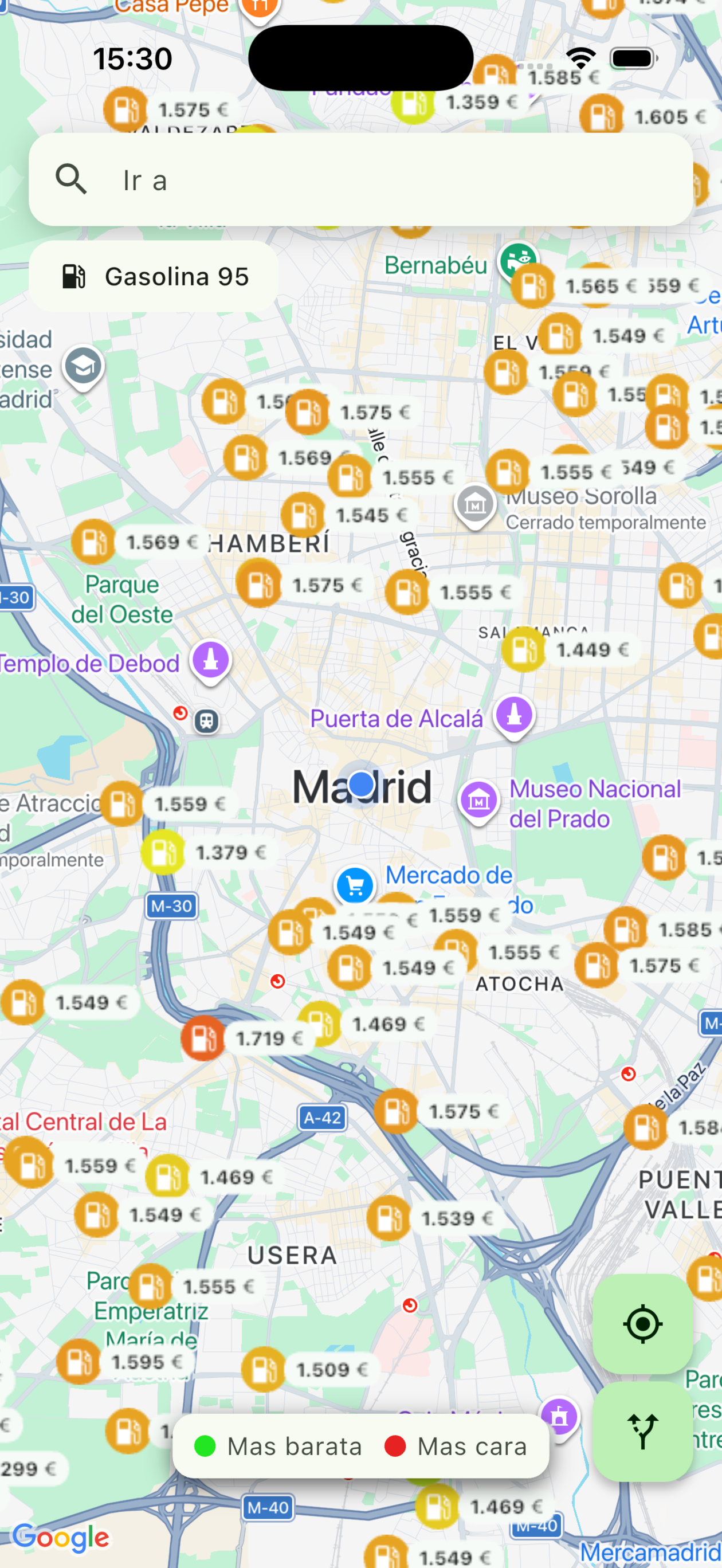 Mapa de precios en Gas Ahorro